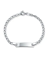 Bling Jewelry Dainty Thin Identification Id Bracelet Curb Cuban Link Name PlatedSilver Sterling Small Wrist 6 Inch