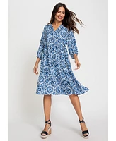 Olsen Women's 3/4 Sleeve Swing Tunic Dress