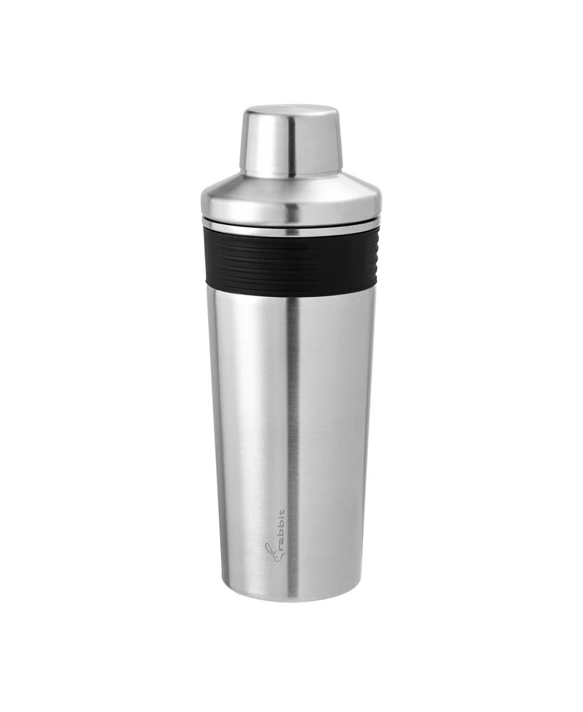 Rabbit 18 oz Double Insulated Stainless Steel Cocktail Shaker with 1.5 oz shot Cap and Strainer