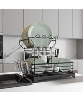 Mega Casa Double-layer Bamboo Dish Rack For Home Kitchen