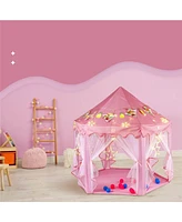 Twinkle Star Princess Castle Play Tent: String Light Playhouse for Girls