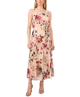 CeCe Woman's Floral-Print Tiered Maxi Dress