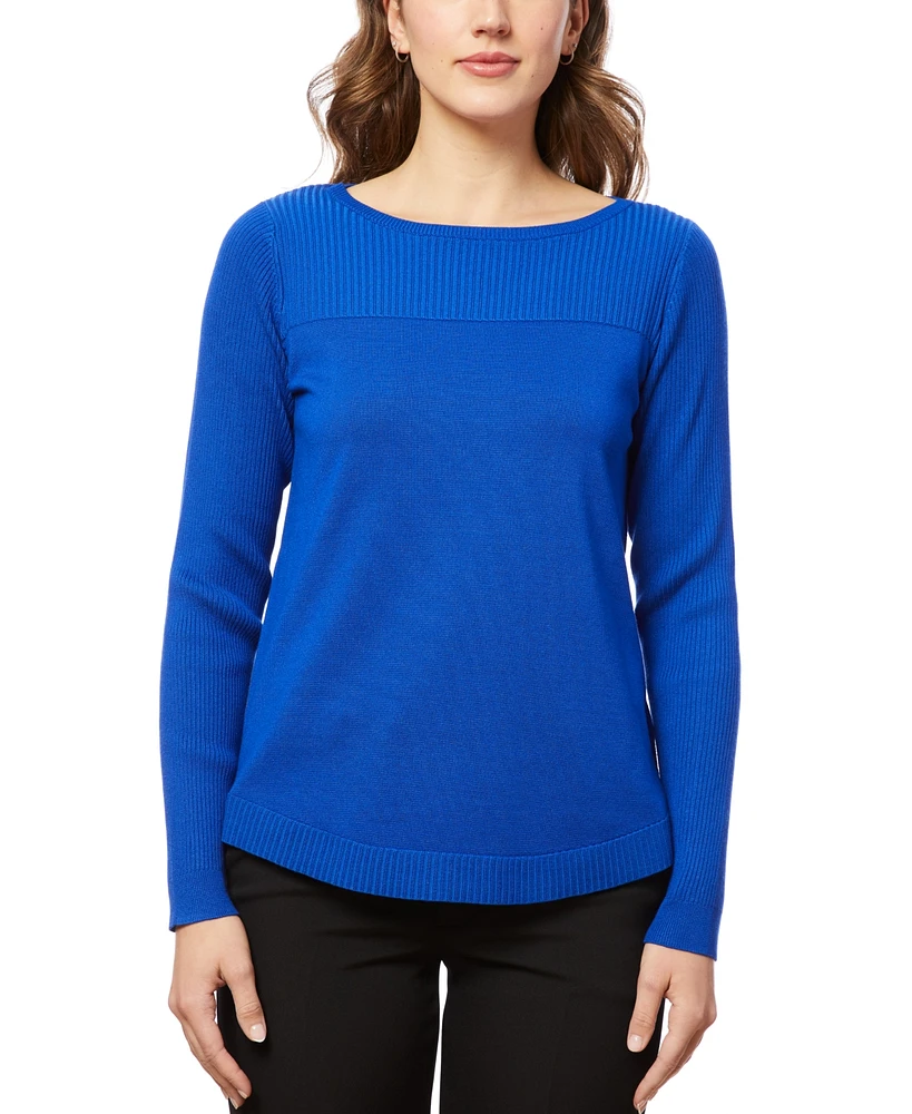 Melissa Paige Women's Boat Neck Long-Sleeve Sweater, Regular & Petites