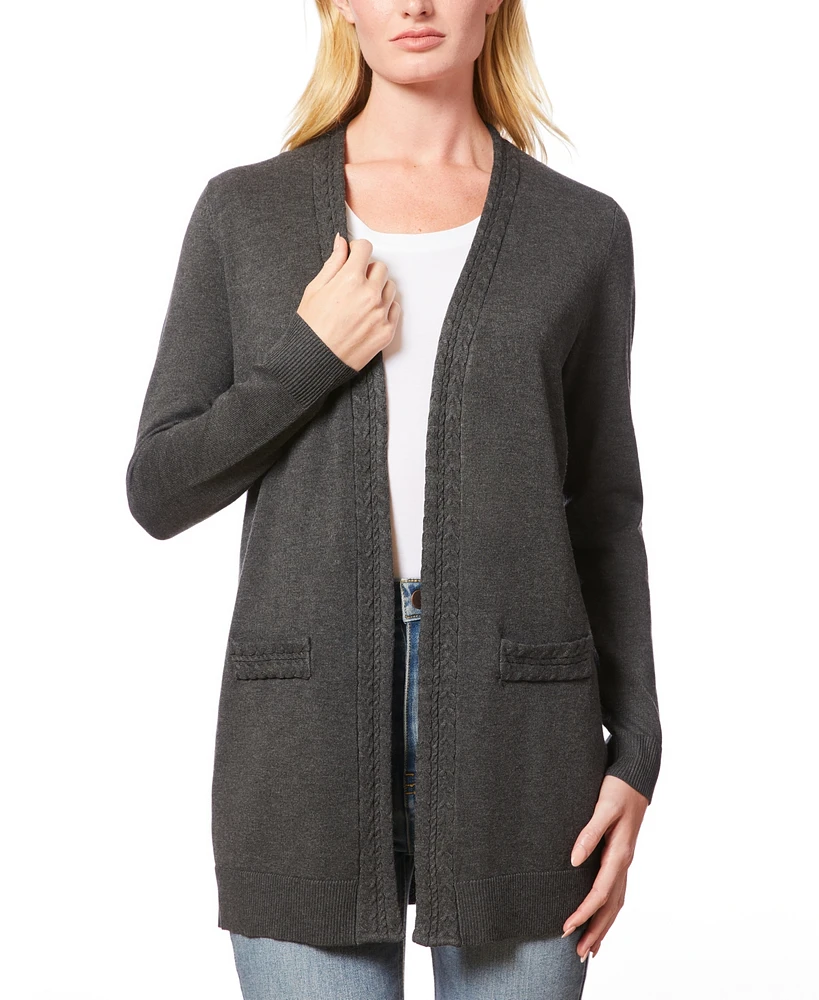 Melissa Paige Women's Braided-Trim Open-Front Cardigan, Regular & Petite