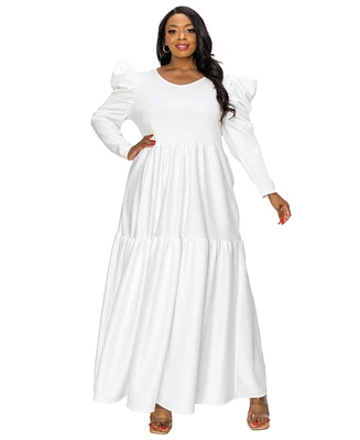 L I V D Plus Isabel Tiered Maxi Dress