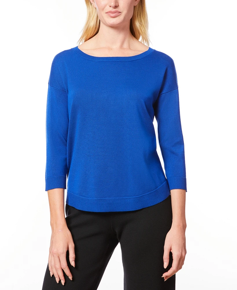 Melissa Paige Women's Boat-Neck Button-Back Sweater