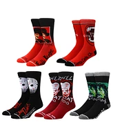 Friday the 13th Men's Warner Brothers Horror Movie Characters 5-Pack Crew Socks