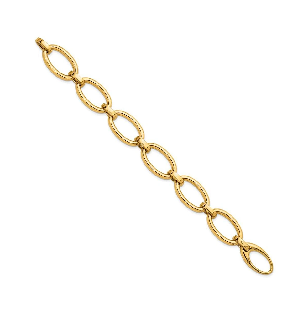 Diamond2Deal 18k Yellow Gold Oval Link Chain Bracelet