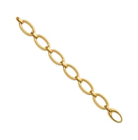 Diamond2Deal 18k Yellow Gold Oval Link Chain Bracelet
