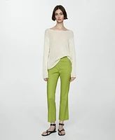 Mango Women's Linen Flare Trousers