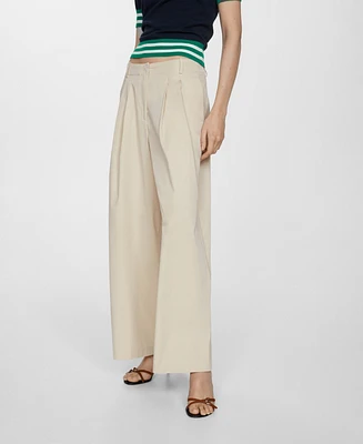 Mango Women's Wideleg Pleated Pants