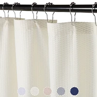 Caromio Soft Embossed Seersucker Microfiber Fabric Shower Curtain or Liner