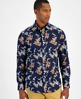 Club Room Men's Eliot Long Sleeve Button Front Floral Print Shirt, Created for Macy's