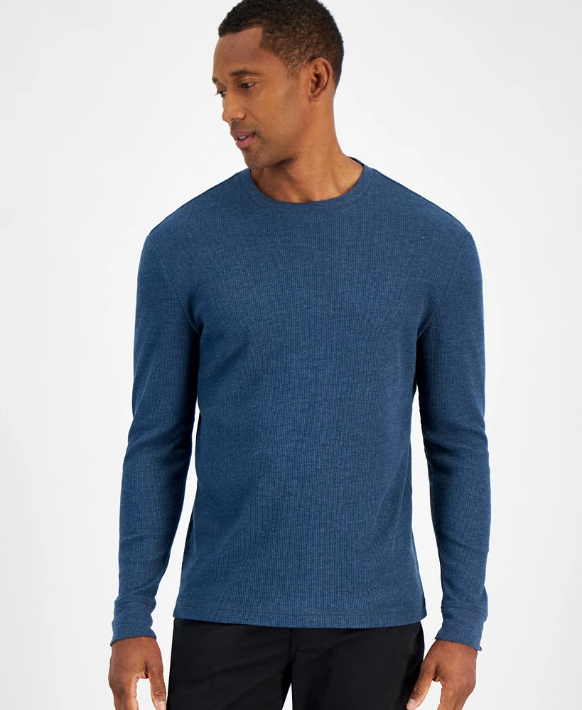 Club Room Men's Thermal Long-Sleeve Ribbed Crewneck Sweater