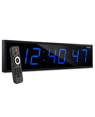 Ivation Large Digital Clock, 24" Led Wall Clock with Alarm, Timer & More