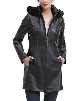 Bgsd Petite Women Greta Leather Parka Coat