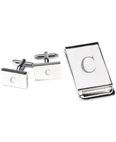 Silver Plated Cufflinks and Money Clip Set