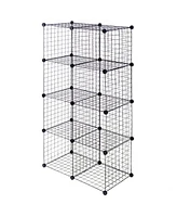 Sugift Diy 8 Cube Grid Wire Cube Shelves