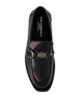 Karl Lagerfeld Paris Men's White Label Box Leather Moc Toe Loafers