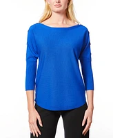 Melissa Paige Women's Dolman-Sleeve Buttoned-Sleeve Sweater, Regular & Petites