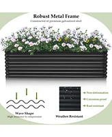 71 Inch Galvanized Metal Raised Garden Bed for Garden Backyard