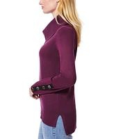 Melissa Paige Women's Contrast-Cuff Cowlneck Sweater