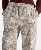 Id Ideology Women's Animal-Print Fleece Pull-On Jogger Sweatpants, Created for Macy's