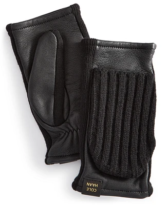 Cole Haan Leather Flip Mitt Gloves