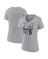 Fanatics Women's Steel Dallas Mavericks 2024 Western Conference Champions Locker Room T-Shirt