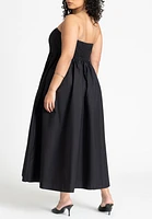 Eloquii Plus Poplin Fit And Flare Maxi Dress