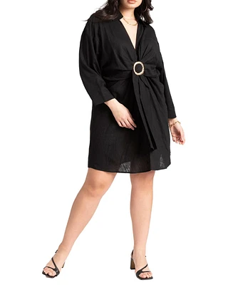 Eloquii Plus Size Tie Front Dolman Cover Up Tunic