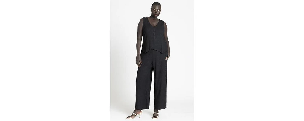 Eloquii Plus Textured Wide Leg Pant