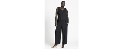 Eloquii Plus Textured Wide Leg Pant