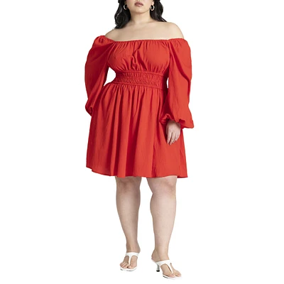 Eloquii Plus Mini Fit And Flare Dress