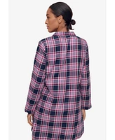 ellos Women's Plus Flannel Sleep Shirt