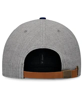 Fanatics Signature Men's Heather Gray New York Rangers Elements Flat Brim Leather Strapback Hat