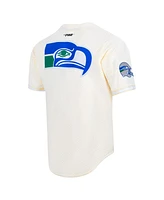 Pro Standard Men's Cream Seattle Seahawks Retro Classic Mesh Button-Up Shirt