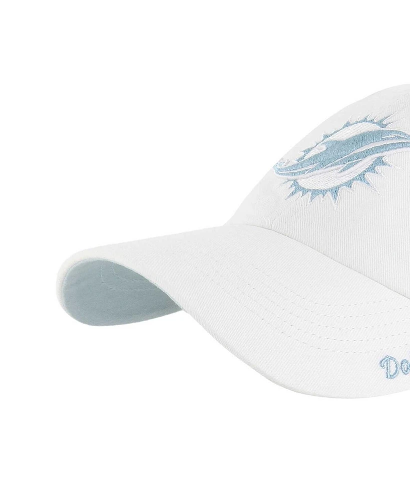 '47 Brand Women's White Miami Dolphins Ballpark Cheer Clean Up Adjustable Hat