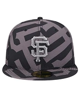 New Era Men's Black San Francisco Giants Logo Fracture 59FIFTY Fitted Hat