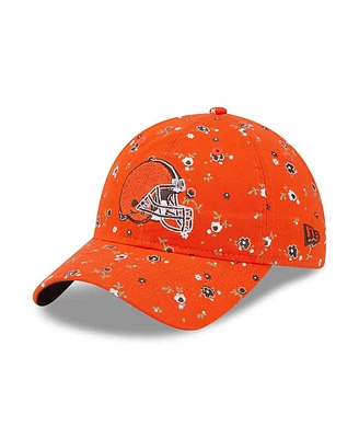 New Era Women's Orange Cleveland Browns Floral 9TWENTY Adjustable Hat