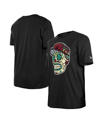 New Era Men's and Women's Black Miami Heat Sugar Skull T-Shirt