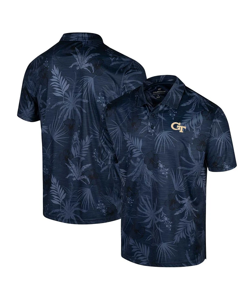 Colosseum Men's Navy Georgia Tech Yellow Jackets Palms Polo Shirt