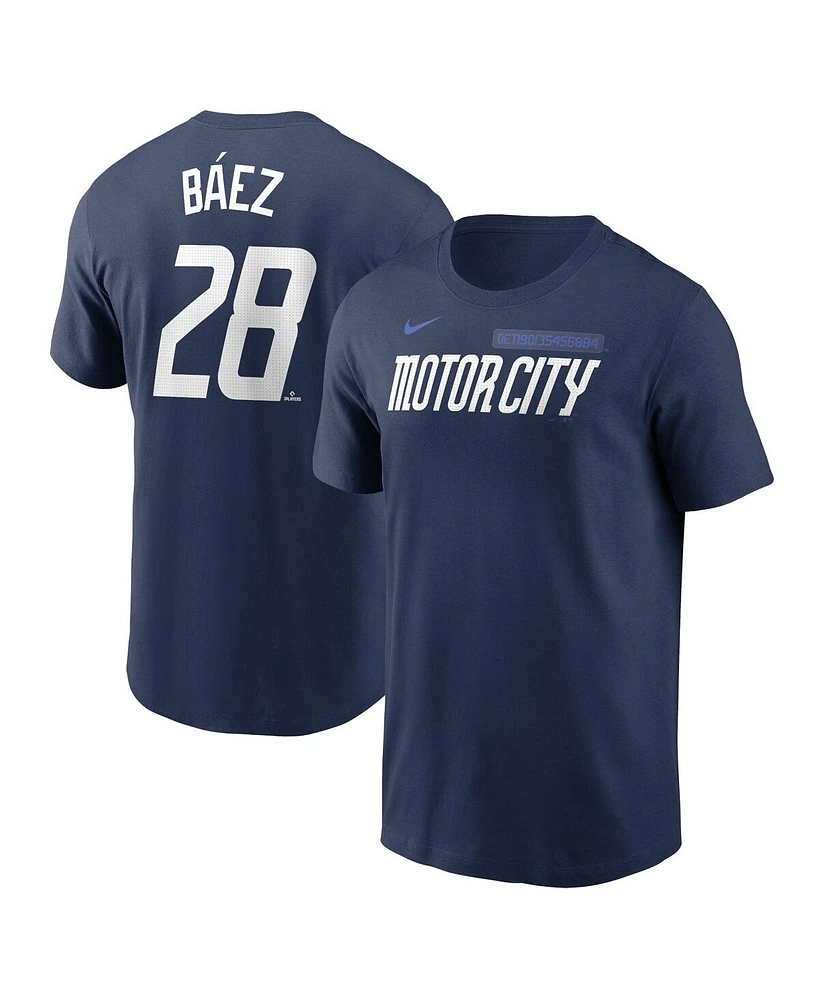 Nike Men's Javier Baez Navy Detroit Tigers 2024 City Connect Fuse Name Number T-Shirt