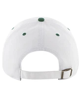 47 Brand Men's White/Green New York Jets Double Header Diamond Clean Up Adjustable Hat