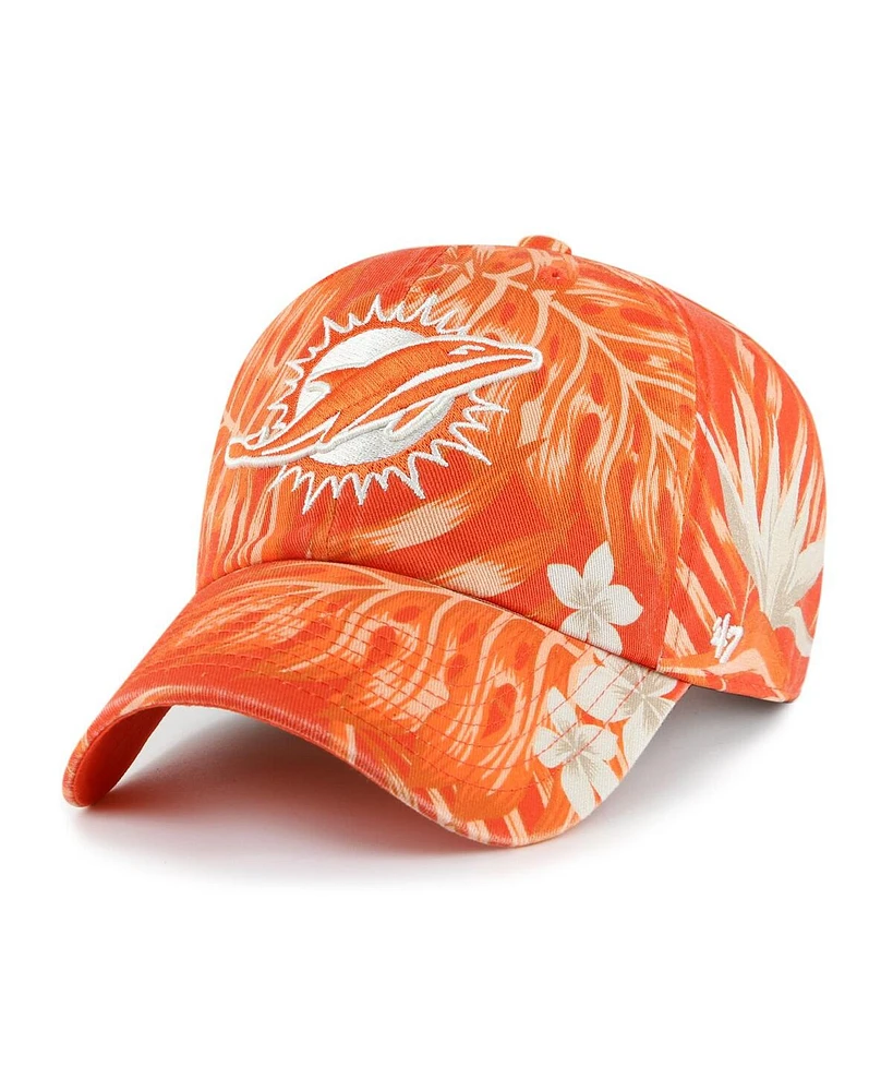 47 Brand Men's Orange Miami Dolphins Tropicalia Clean Up Adjustable Hat