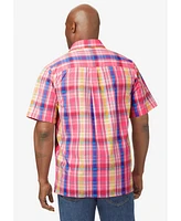 KingSize Big & Tall Short-Sleeve Plaid Sport Shirt