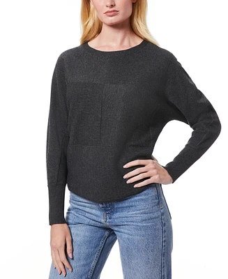 Melissa Paige Women's Ribbed Block-Stitch Dolman-Sleeve Sweater