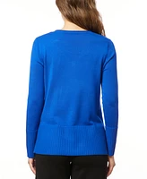 Melissa Paige Women's V-Neck Wide-Hem Wide-Cuff Sweater