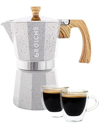 Grosche Milano Stone Expresso Elegance: Moka Pot Espresso Cup set
