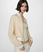 Mango Women's Linen Lyocell Bomber Jacket